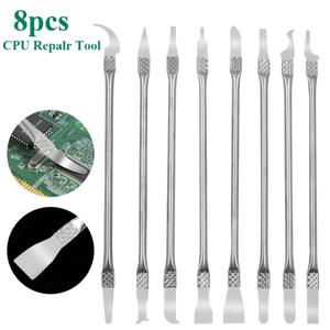 8Pcs 울트라 얇은 IC 칩 CPU 블레이드 나이프 마더 보드 유지 보수 UV 접착제 클리너 리무버 전화 수리 도구를 분해
