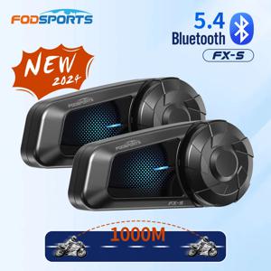 2 조각 Fodsports FX-S 오토바이 인터콤 블루투스 헬멧 헤드셋, 무선 모토 인터폰, 1000M, BT5.4.