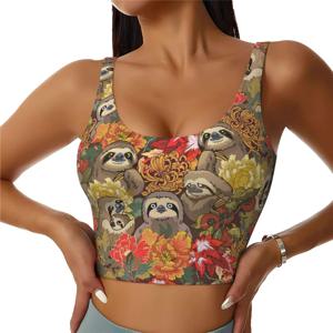 재미 있은 Sloths 인쇄 경량 여름에서 겨울 패션 여성 스포츠 조끼 여성을위한 요가 운동 조끼
