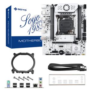SOYO X99 TPM2.0 마더보드 세트(LGA2011-3 Xeon E5 2630 V4 CPU DDR4 8G*1 NVME M.2 SATA3.0 컴퓨터 액세서리 포함)