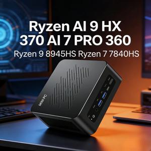 게이밍 미니 PC OCuLink AMD Ryzen AI 9 HX 370 R7 PRO 360 R7 8845HS 2x2.5G LAN 2xNVMe 윈도우 11 NUC 데스크탑 미니 컴퓨터 WiFi6E