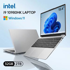 새로운 15.6인치 휴대용 노트북 인텔 코어 i9 10980HK 32GB 2TB 윈도우11 오피스 지문인식 게이밍 노트북 컴퓨터 PC