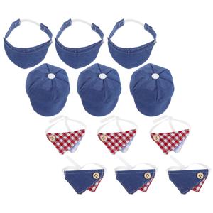 12Pcs 미니어처 모자 및 스카프 세트 10Cm 부드러운 천 베레모 모자 여름 자외선 차단 복장 장식 케이크 토퍼 사용