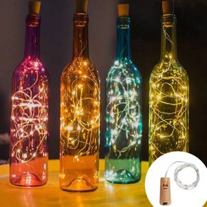 1/2/3M LED 와인 병 코르크 문자열 조명 휴일 장식 화환 와인 병 요정 빛 크리스마스 구리 와이어 문자열 조명