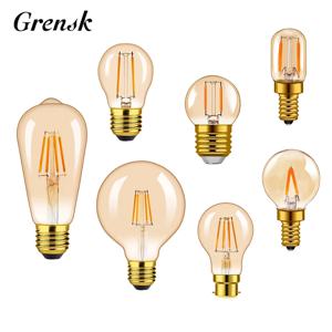 따뜻한 화이트 빈티지 에디슨 LED 전구, RV 캠핑카 조명용 장식 전구, E27, E14, 12V, DC12V, G95, G45, ST58, A19, T22, G40