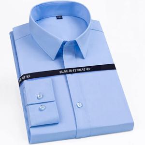 고급 대나무 섬유 남성용 다림질이 필요 없는 신사 셔츠 비즈니스 캐주얼 드레스 정장 주름 방지 7XL 추가 사이즈