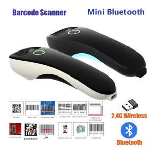 미니 핸드헬드 휴대용 바코드 스캐너 2.4G 무선/블루투스/USB 1D 2D QR 코드 데이터 매트릭스 PDF417 리더기 저장 기능 포함