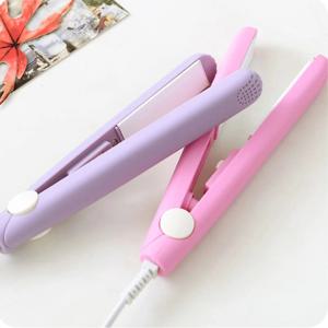 미니 헤어 스트레이트너, 멀티 컬러 부목, 빠른 가열, 비 손상 세라믹 플레이트, 앞머리 클립, 컬링 및 스트레이트닝