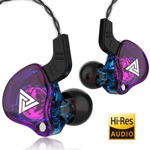 QKZ AK6 구리 드라이버 하이파이 유선 이어폰, 3.5mm 레이스 스포츠 헤드폰, 베이스 스테레오 헤드셋, 음악 이어버드, 마이크 포함