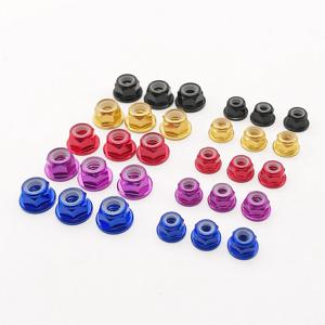 10pcs M3/M4 알루미늄 합금 플랜지 나일론 삽입 잠금 너트 RC 자동차 Scx10 Traxxas 휠에 대 한 미끄럼 방지 고무 링으로 자동 잠금