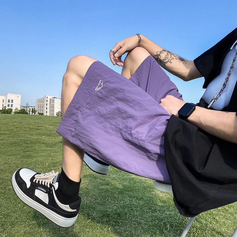 남성 반바지 바지 여름 캐주얼 반바지 바지 Drawstring 작업복 모든 경기 한국어 단순 헐렁한 바지 트렌드 패션 남성 바지