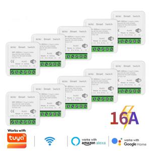 MANHOT Wifi 16A 스마트 라이트 스위치 DIY 스위치 모듈 릴레이는 2방향 음성 제어를 지원하며 스마트 라이프, Alexa, Google Home과 호환됩니다.