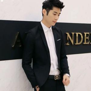 여름 남성 캐주얼 정장 패션 비즈니스 사무실 유행 비 다림질 주름 방지 정장 재킷 솔리드 컬러 슬림 피트 남성 정장