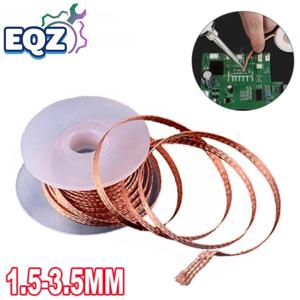 1.5-3.5mm 디 솔더링 메쉬 브레이드 테이프 구리 용접 포인트 솔더 리무버 와이어 솔더링 심지 솔더링 용 주석 리드 코드 플럭스