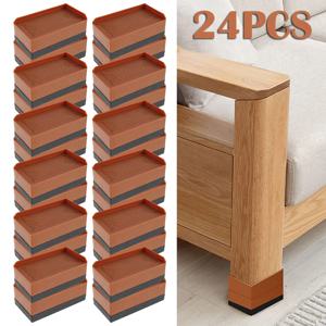 24PCS/4PCS 조정 가능한 책상 리프트 다리 익스텐더 침대 가구 라이저 침대 라이저 테이블 소파 의자 용 미끄럼 방지 충격 흡수