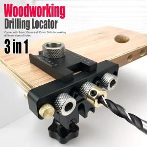 유니버설 지그 Dowel Cam Jig 3 In 1 Dowelling Jig 마스터 키트 목재 구멍 드릴링 가이드 DIY 목재 작업을위한 목공 위치