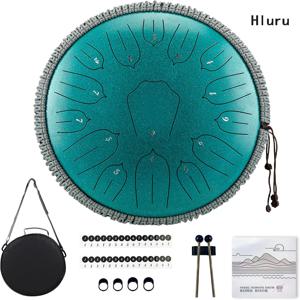 Hluru 뮤직 드럼 15 노트 글루코폰 스틸 텅 드럼 13 인치 15 노트 D 톤 미묘한 드럼 타악기
