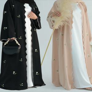 여성을위한 Eid 이슬람 Abaya 자수 카디건 드레스 Abayas 라마단 모로코 두바이 Jalabiya Kaftan Vestidos 아랍 긴 가운 2025