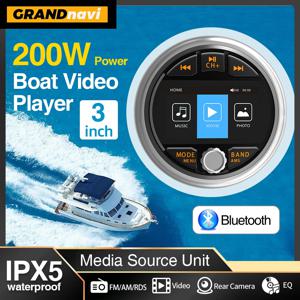 GRANDnavi MP5 해양 스테레오 방수 IPX5 보트 라디오 플레이어 요트 게이지 ATV UTV 카트 오토바이 용 블루투스 FM AM RDS 오디오