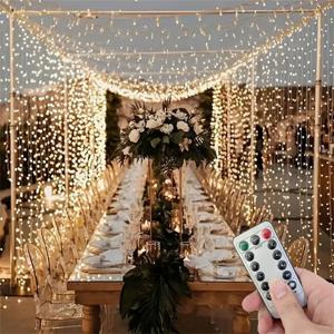 USB 스트링 조명 휴일 웨딩 요정 조명 침실용 가랜드 조명 3/4/6M 리모컨 커튼 LED 크리스마스 장식