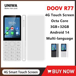 DOOV R77 4G 스마트 터치스크린 키패드 휴대폰 (카메라 없음) 2.8인치 3GB+32GB 2100mAh 안드로이드 14 WhatsApp 히브리어 키보드
