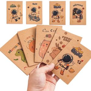 10 팩 미니 레트로 크래프트 노트 16 시트 공간 만화 과일 포켓 저널 학생 여행자 귀여운 학교 용품