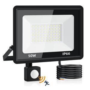 LED 투광 조명 PIR 모션 센서 야외 조명 20W 30W 50W 100W 200W AC220V 방수 야외 프로젝터 스포트라이트 정원
