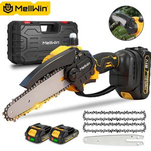 멜윈 6인치 무선 전기 전정톱 충전식 미니 전기톱 정원 전정 도구 (마키타 18V 배터리 핀용)