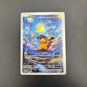 DIY PTCG 컬렉션 카드 2023 SVP EN 반 고흐 피카츄/그레이 펠트 모자 셀프 제작 싱글 카드 클래식 게임 애니메이션 카드 선물 장난감