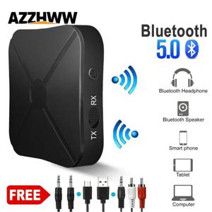 2 in 1 무선 블루투스 5.0 오디오 송수신기 TV 차량용 PC 헤드폰 음악 수신기 3.5mm AUX 잭 RCA 블루투스 어댑터