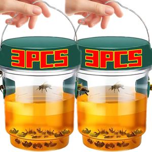 3/1PCS 대형 도마뱀 트랩 실내 실외 재사용 가능한 정원 과일 파리 포수 해충 방제 도구에 대한 방수 교수형 말벌 트랩