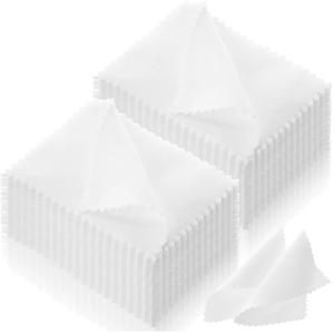 50개 6x10cm 보석 광택 천 양면 안경 닦이 도구 금 은 백금 보석 시계 동전 안경용