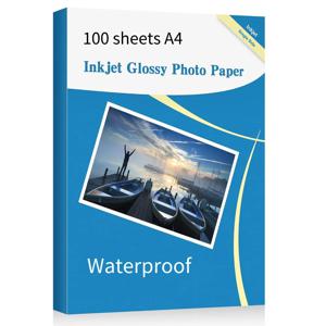A4 100매 광택 사진 용지 160gsm 120g 방수 고광택 빠른 건조 사진 용지 캐논 엡손 HP 컬러 잉크젯 프린터용