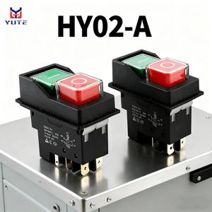 YH02-A AC250V16a 방수 전자기 버튼 스위치 4/5핀 KJD17 KLD-28 대체 가능 보호 스타터 기계 도구 전원