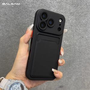 럭셔리 소프트 실리콘 월렛 케이스 아이폰 17 에어 16E 15 14 플러스 13 12 미니 11 프로 맥스 XR XS 충격 방지 카드 홀더 슬롯 커버