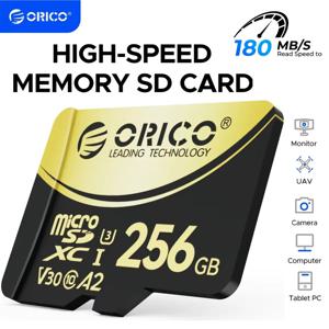 ORICO V3 256GB microSDXC UHS-I 메모리 카드, 180MB/s 읽기 160MB/s, 4K UHD 재코딩, U3, Class10, V30, A2, 드론용 마이크로 SD