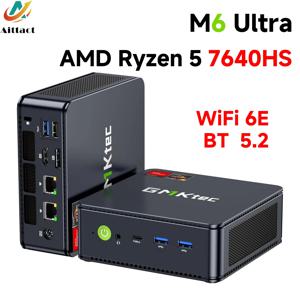 AittactXGMKtec M6 울트라 AMD 라이젠 5 7640HS 미니 PC DDR5 M.2 SSD 윈도우 11 프로 WiFi 6E BT5.2 2.5G LAN 데스크탑 게이밍 오피스 PC