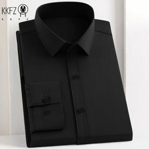 남성 비즈니스 캐주얼 긴팔 셔츠 단색 구김 방지 편안한 사계절 다용도 상의