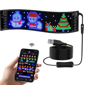 블루투스 스마트 RGB LED 디스플레이 스크린 LED 모듈 사인 매트릭스 픽셀 LED 패널 스크롤링 사인보드 광고 조명 자동차 장식