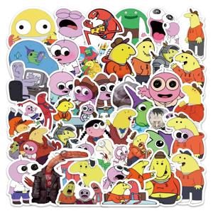 54PCS 만화 웃는 친구들 코미디 애니메이션 스티커 DIY 장식 방수 스케이트보드 노트북 그래피티 어린이 장난감 선물