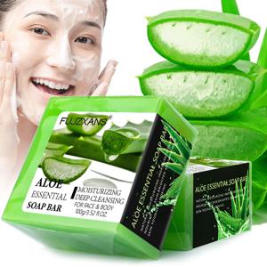 알로에 베라 비누 (얼굴용) 100g, 얼굴 및 바디 보습 클렌징 수제 비누 (에센셜 오일 함유)