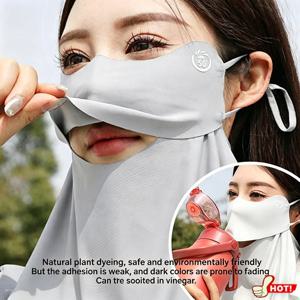 여성용 여름 아이스 실크 썬 프로텍션 마스크 UPF50 + 안티 UV 발라크라바 스카프 야외 사이클링 하이킹 360 °   얼굴 목 커버