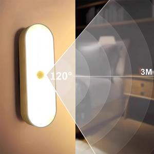 무선 LED 모션 센서 램프 USB 충전식 자석 부착형 야간 조명 (옷장, 방, 주방용) 튜브 감지기 전구
