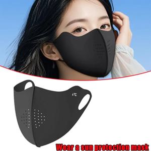 여성용 남성용 아이스 실크 쿨링 마스크, 여름철 운전용 페이스 커버, 가볍고 세탁 가능하며 통기성 좋은 사이클링 쇼핑용 자외선 차단 마스크