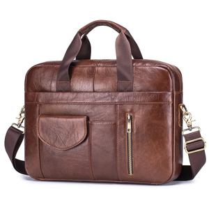 빈티지 남성용 정품 가죽 서류 가방 부드러운 고급 비즈니스 가방 15.6 인치 노트북 용량 경량 사무실 통근 핸드백