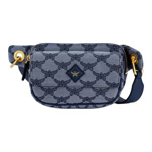 MCM 가죽 트림 인 티필라 원 숄더 크로스바디 패니 팩 스몰 남성용 블루 MWZESAC01LI001