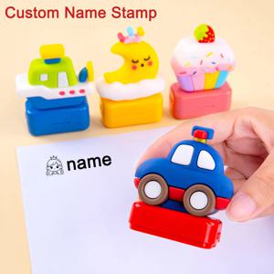 3D 맞춤형 어린이 이름 스탬프 개인 맞춤 이름 스탬프 방수 잉크 유치원 의류 라벨 서명 맞춤형 텍스트 씰