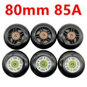 롤러 스케이트 휠 블랙 85A 80mm 76mm fsk 휠 인라인 롤러 80x24mm