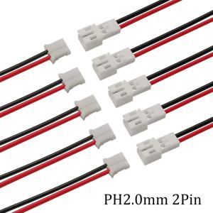 5Pair PH2.0 2Pin JST 와이어 커넥터 피치 2.0mm JST 2P 마이크로 남성 플러그 여성 잭 DIY 전기 케이블 어댑터 10/15/20CM