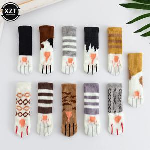 4Pcs 테이블과 의자 발 패드 발 커버 니트 양말 고양이 발톱 음소거 내마모성 미끄럼 방지 둘레 6-17cm에 적합